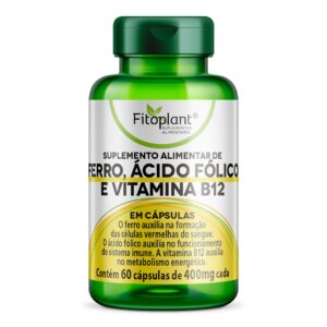 Ferro Ácido Fólico e Vitamina B12 400mg 60Caps